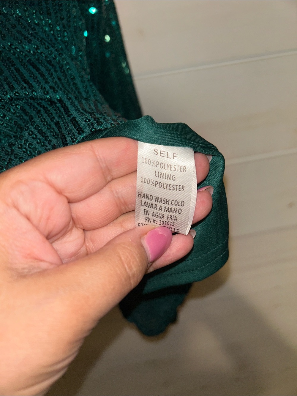 Andree Emerald Sequin Pullover Top - Picture 5 of 6